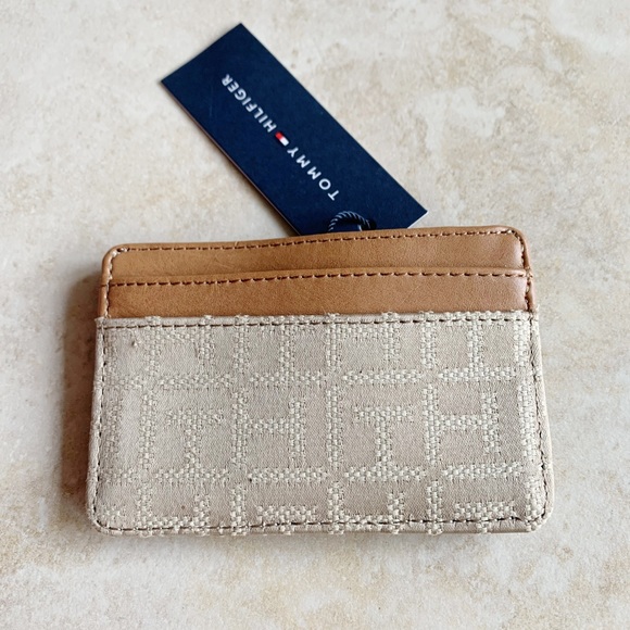 NWT Tommy Hilfiger Slim Card Holder - Tan and Beige - Picture 4 of 7